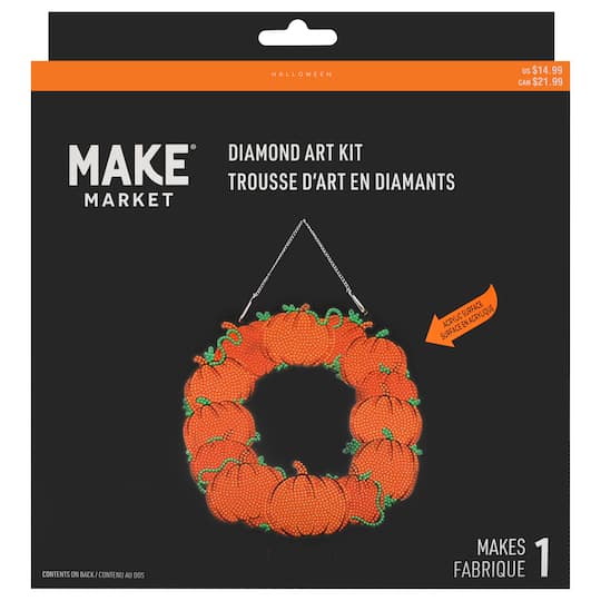 8" Pumpkins Wreath Diamond Art Kit by Make Market®